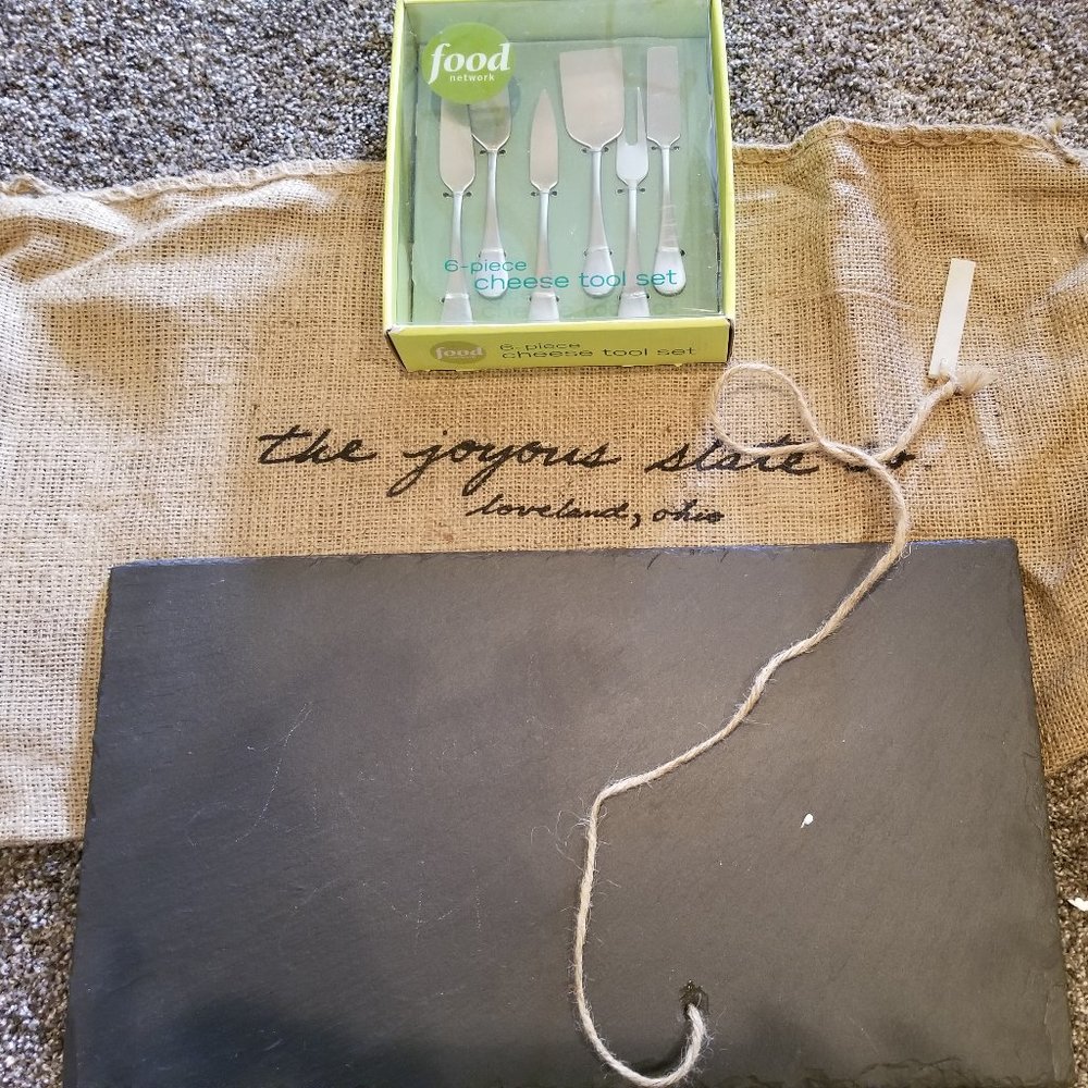 Slate Charcuterie Tray with serving set